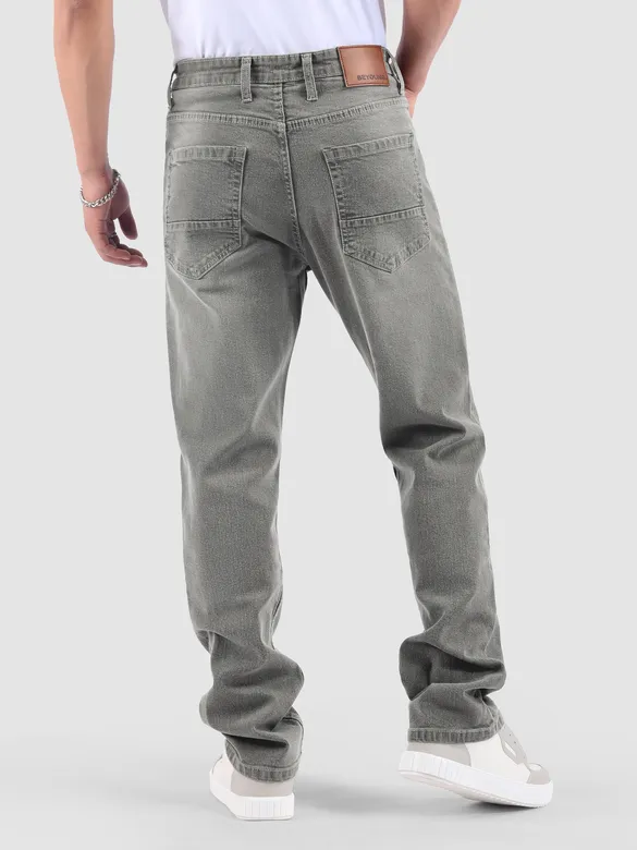 Light Grey Spray Washed Regular Fit Jeans
