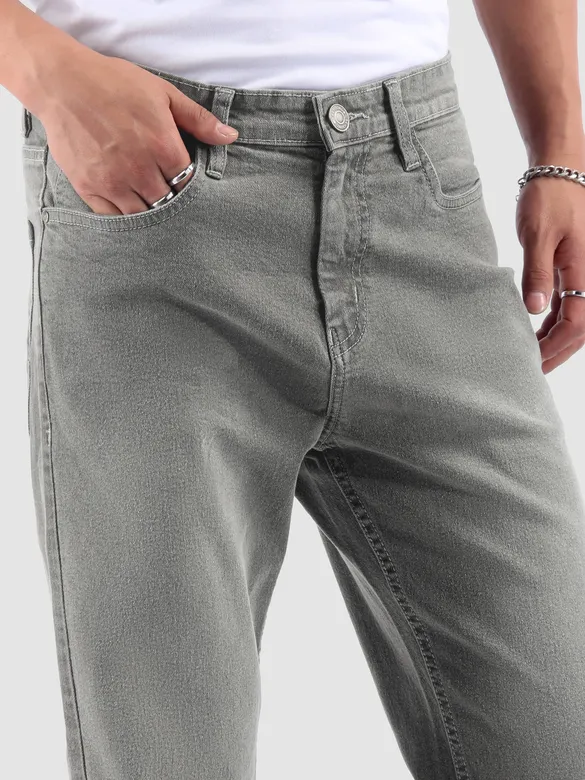 Light Grey Spray Washed Regular Fit Jeans