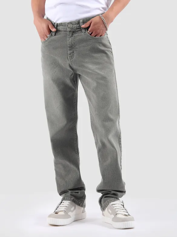 Light Grey Spray Washed Regular Fit Jeans