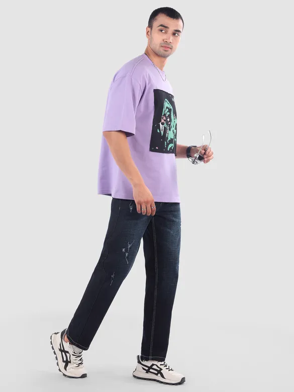 Indigo Blue Distressed Regular Fit Jeans