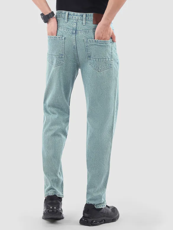 Green Tinted Baggy Fit Jeans