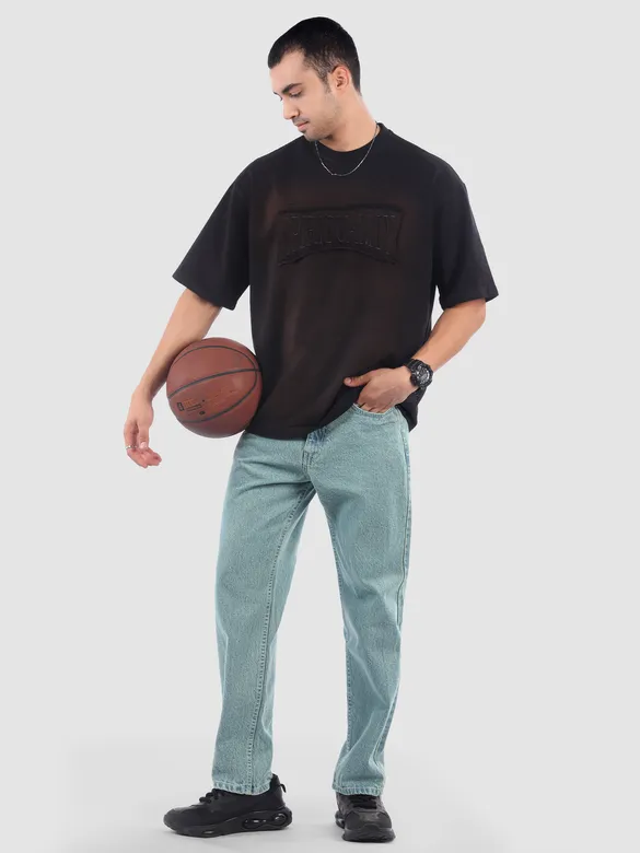 Green Tinted Baggy Fit Jeans