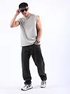 Grey Cloud Wash Baggy Fit Jeans