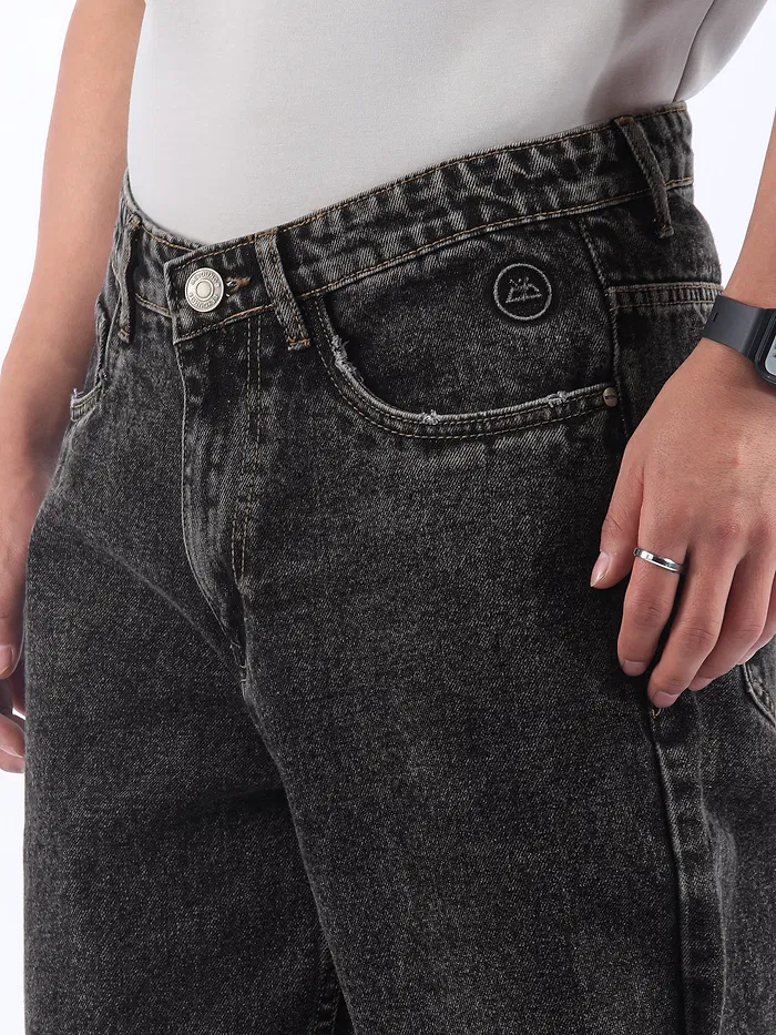 Grey Cloud Wash Baggy Fit Jeans