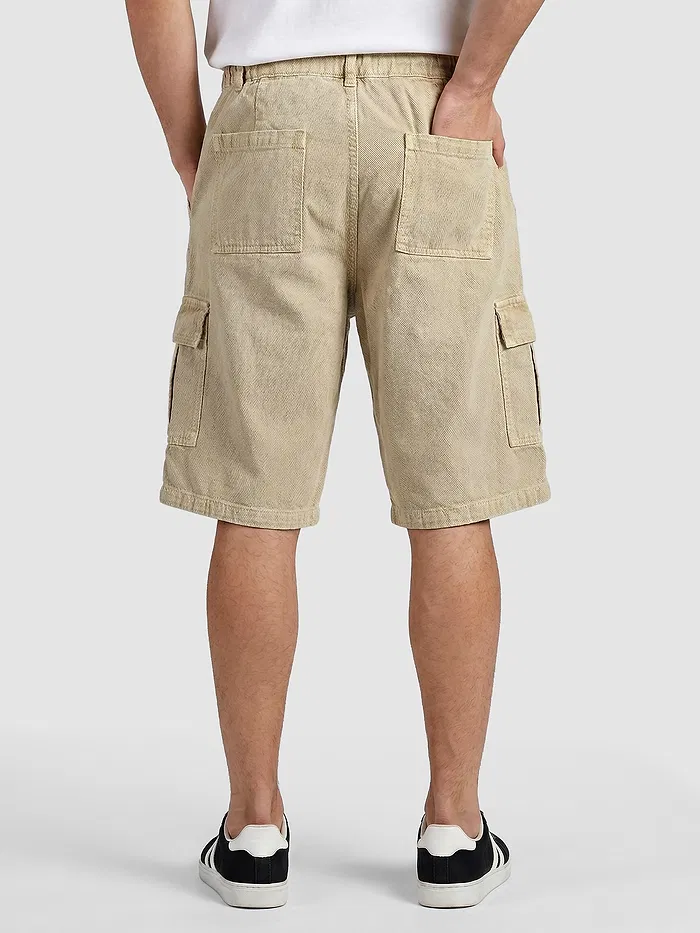 Beige Overdyed Jorts
