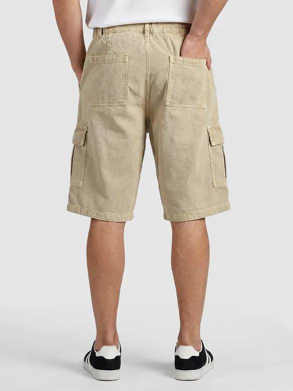 Beige Overdyed Jorts