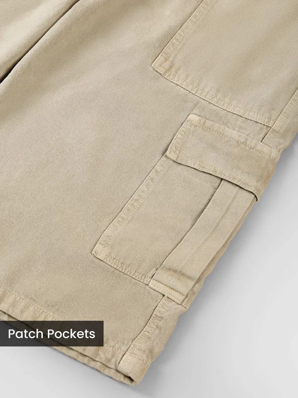 Beige Overdyed Jorts