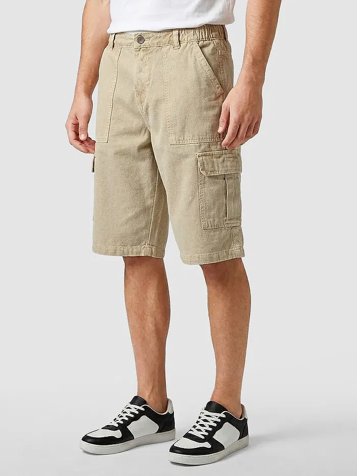 Beige Overdyed Jorts