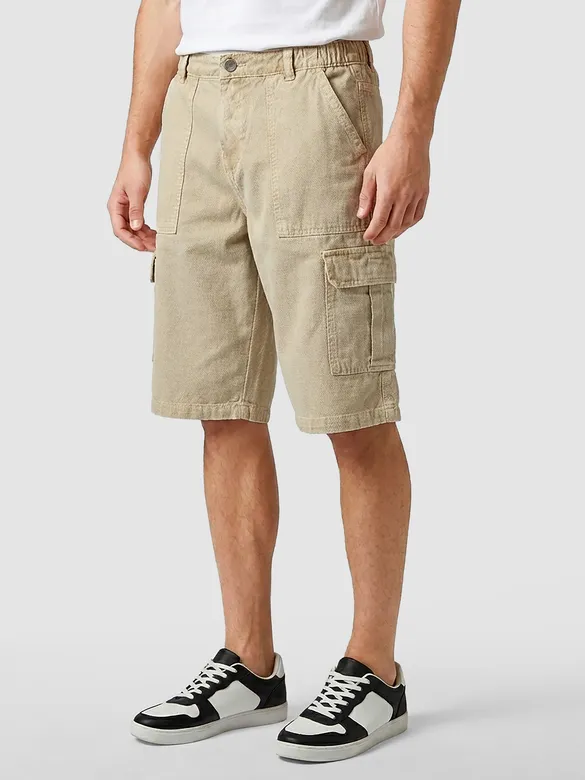 Beige Overdyed Jorts