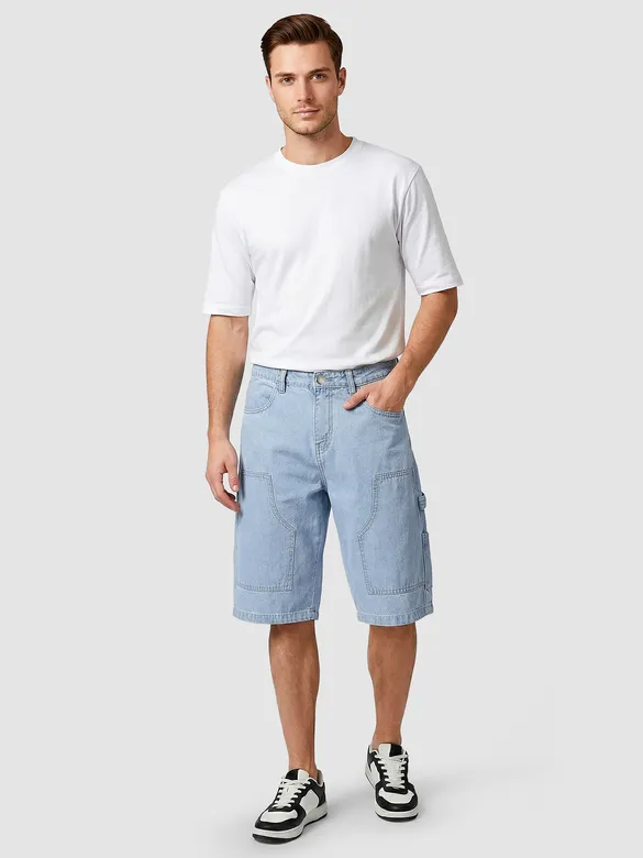 Light Blue Carpenter Denim Jorts