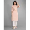 Sand Brown Floral Straight Kurta
