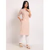 Sand Brown Floral Straight Kurta