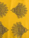 Yellow Block Printed Short Flare Kurti