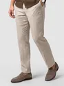 Beige Textured Summer Pants