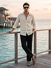 Black Textured Summer Pants