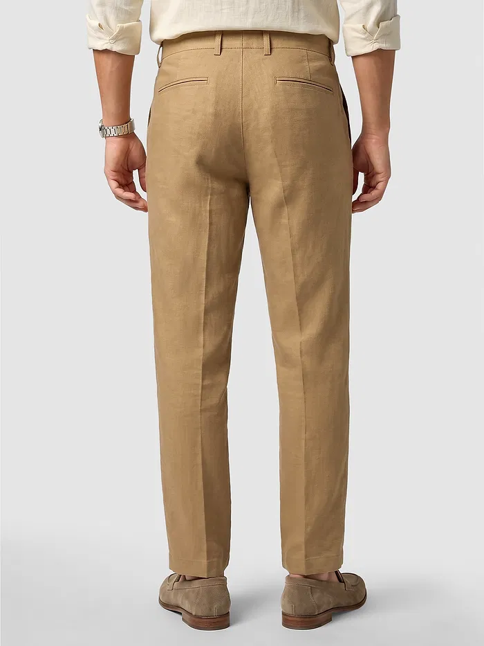 Khaki Textured Summer Pants