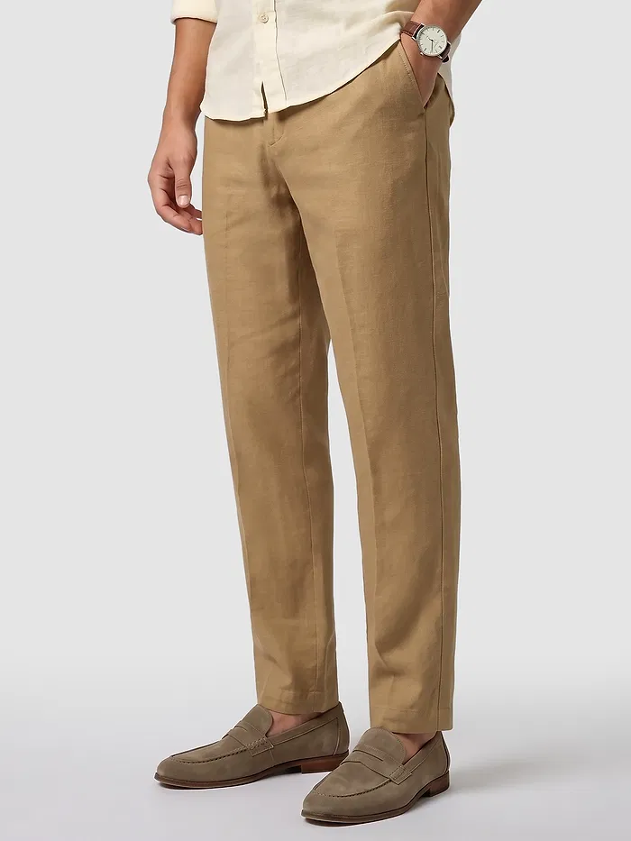 Khaki Textured Summer Pants