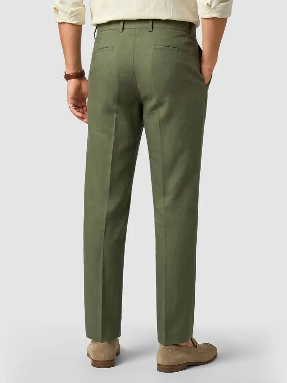 Sage Green Textured Summer Pants