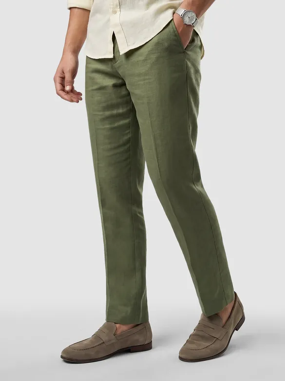 Sage Green Textured Summer Pants