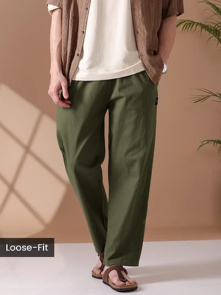 Pajama for men green color - Loose-fit
