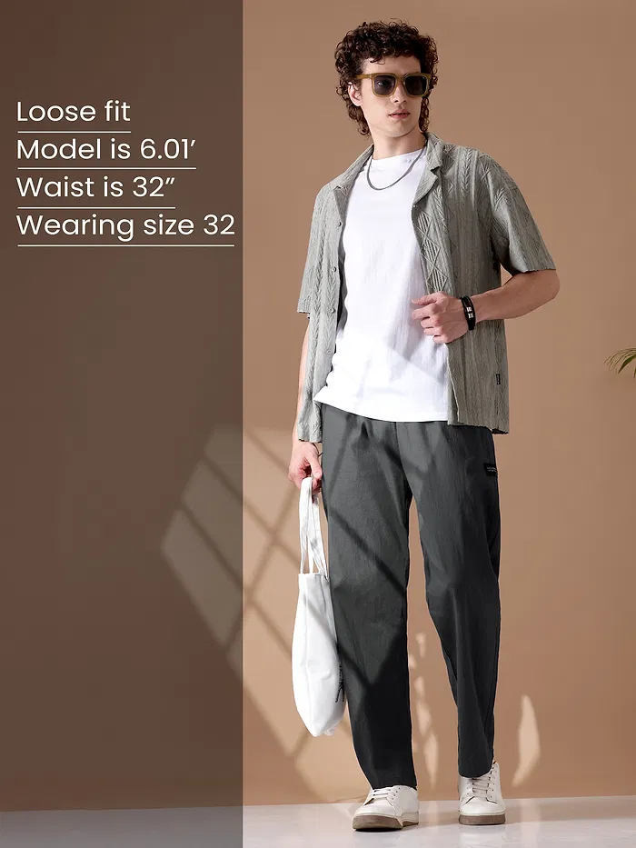 Dark Grey Loose-fit Pajamas