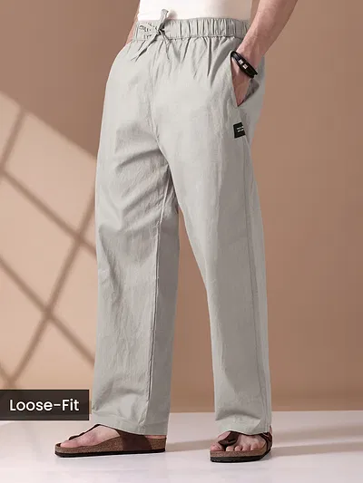 Men wearing grey pajama pants - Loose-fit