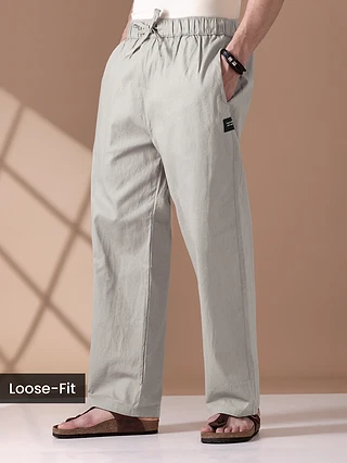Men wearing grey pajama pants - Loose-fit