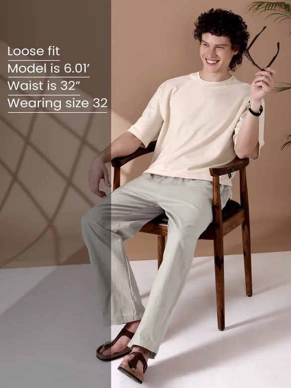Light Grey Loose-fit Pajamas