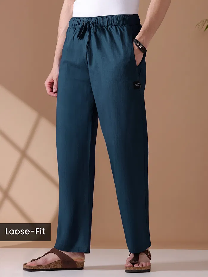 Navy Blue Loose-fit Pyjamas