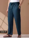 Navy Blue Loose-fit Pyjamas