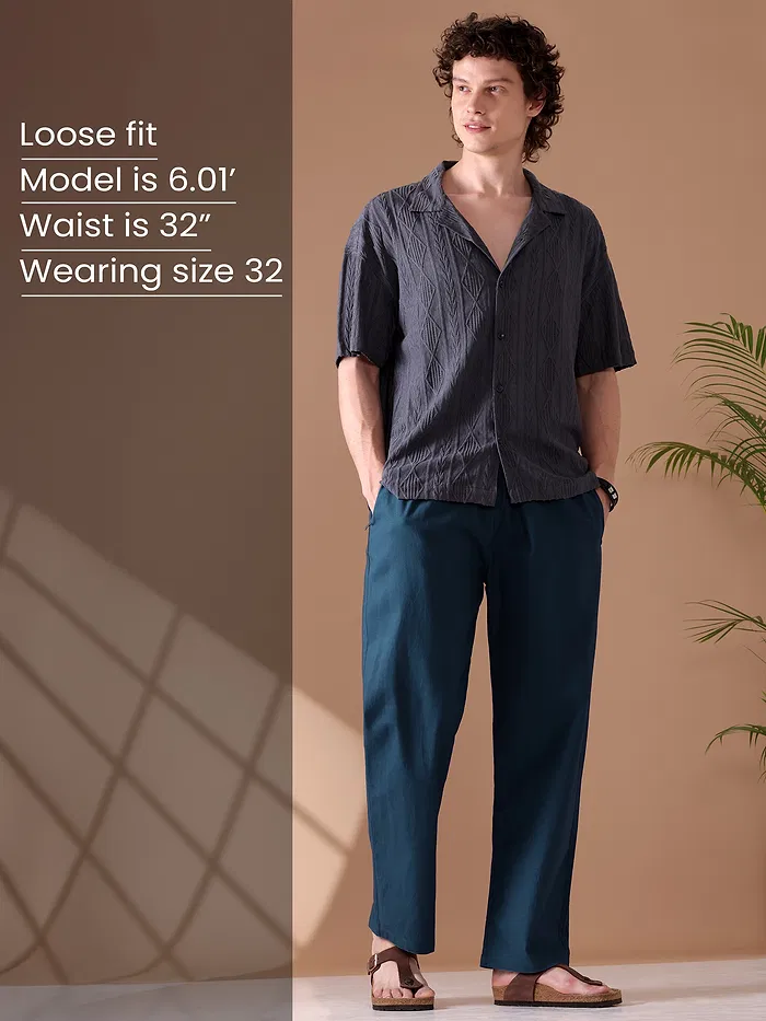Navy Blue Loose-fit Pyjamas