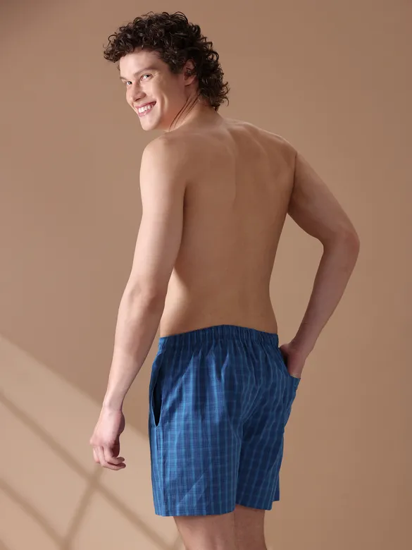 Blue Checked Men?s Boxers