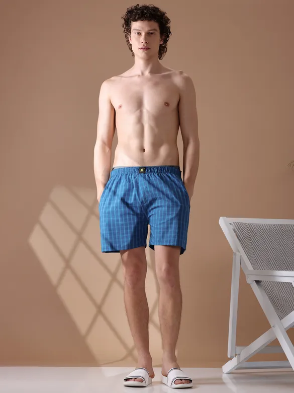 Blue Checked Men?s Boxers