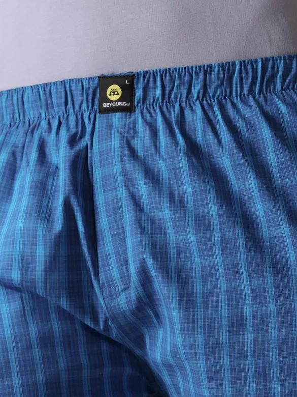 Blue Checked Men?s Boxers