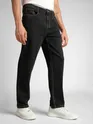 Black Contrast Stitch Regular Fit Jeans