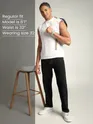 Black Contrast Stitch Regular Fit Jeans