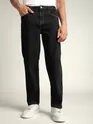 Black Contrast Stitch Regular Fit Jeans