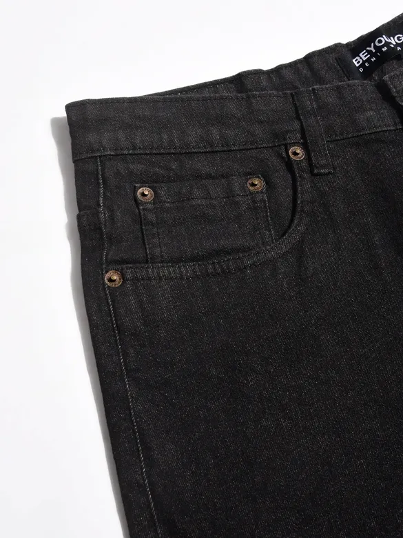 Charcoal Black Regular Fit Mens Jeans