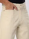 Cream Cut and Sew Baggy Fit Jeans