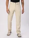 Cream Cut and Sew Baggy Fit Jeans