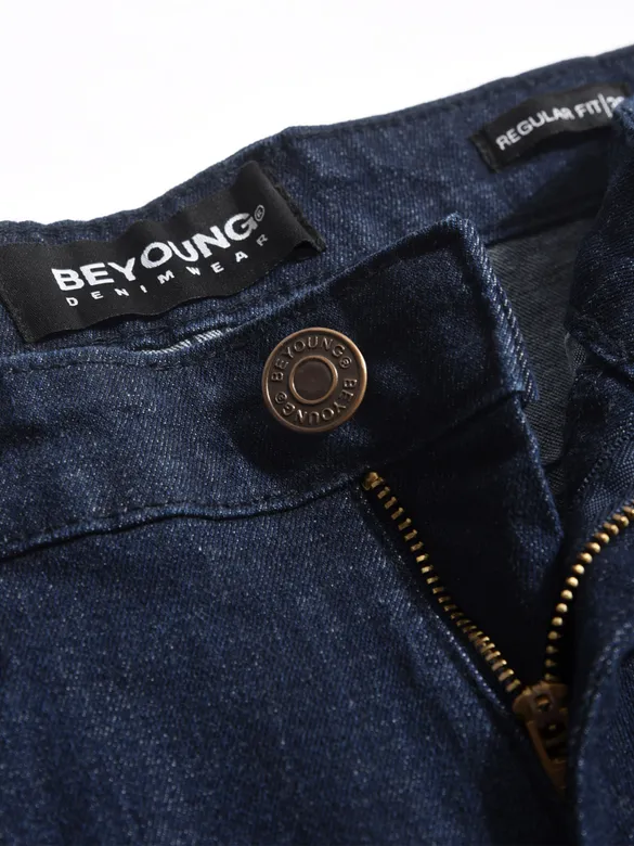 Dark Navy Blue Regular Fit Mens Jeans