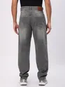 Light Grey Whisker Baggy Fit Jeans