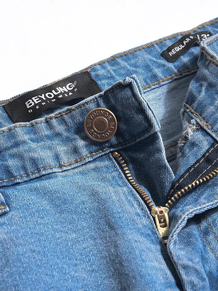 Sky Blue Regular Fit Mens Jeans