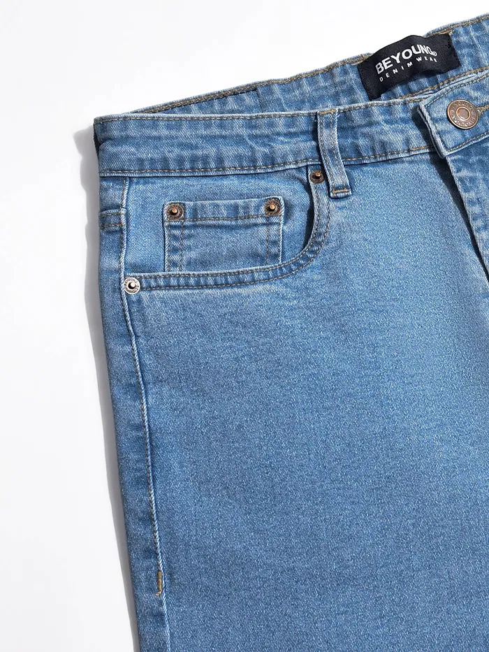 Sky Blue Regular Fit Mens Jeans