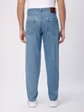 Soft Blue Cut and Sew Baggy Fit Jeans