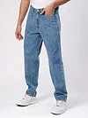 Soft Blue Cut and Sew Baggy Fit Jeans