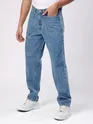 Soft Blue Cut and Sew Baggy Fit Jeans