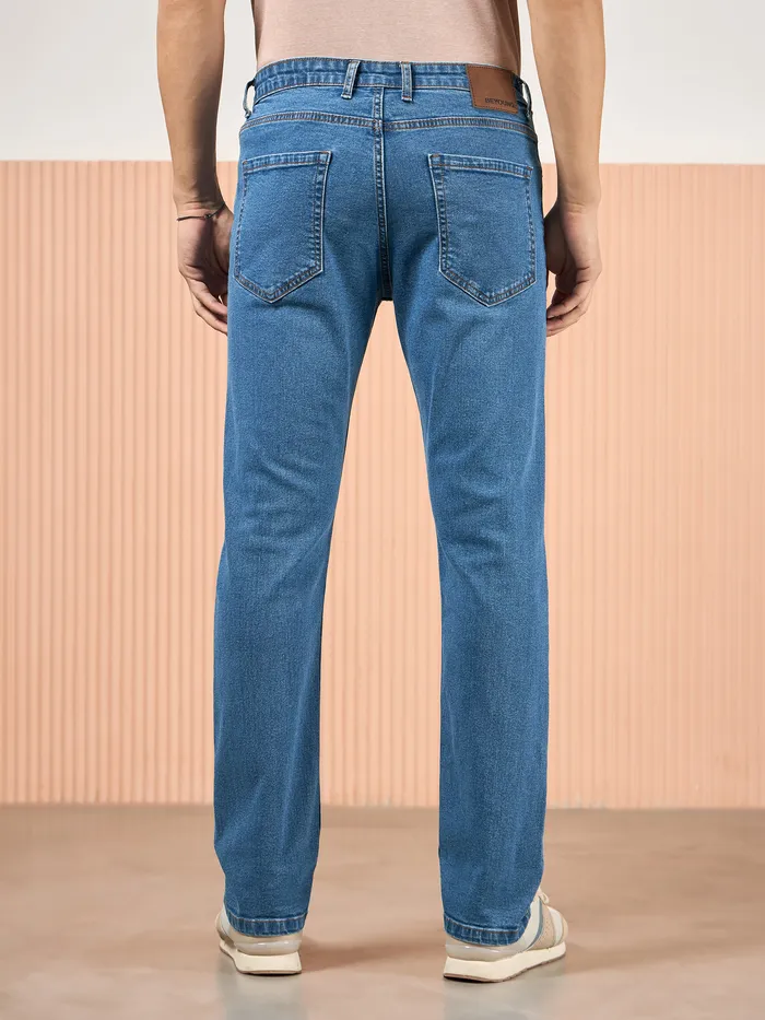 Soft Blue Regular Fit Mens Jeans