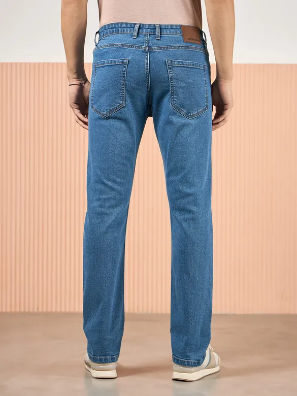 Soft Blue Regular Fit Mens Jeans