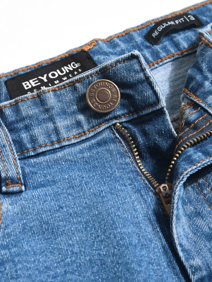Soft Blue Regular Fit Mens Jeans